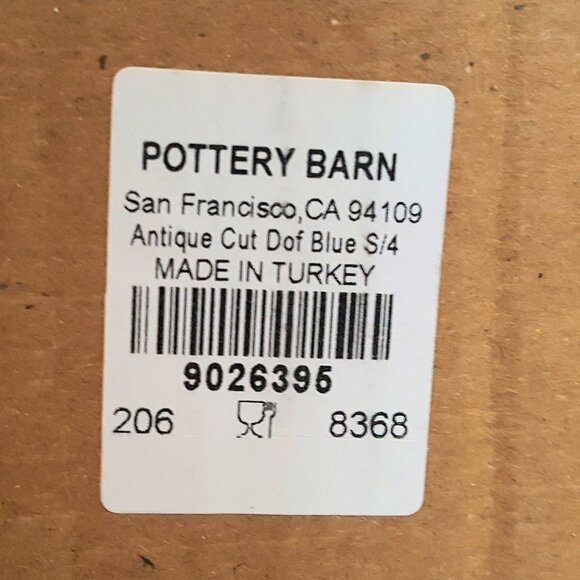 NEW Pottery Barn BLUE Antique Cut DOF Glasses 10.5 OZ NIB Easter - Picture 7 of 7